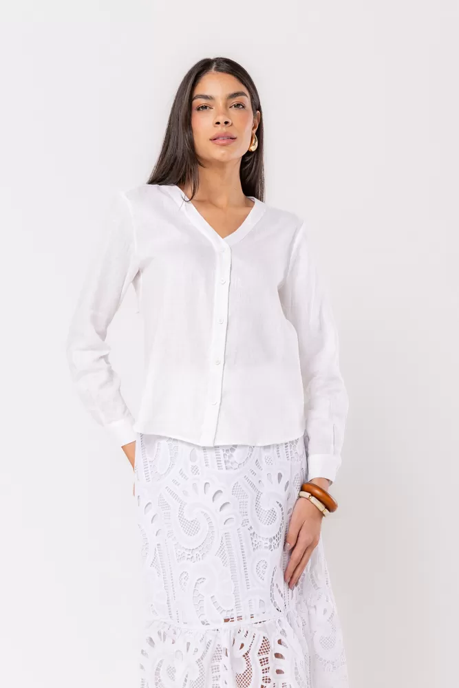 Hidrogênio - WHITE LINEN SHIRT - 20525002 Hidrogênio - WHITE LINEN SHIRT - 20525002