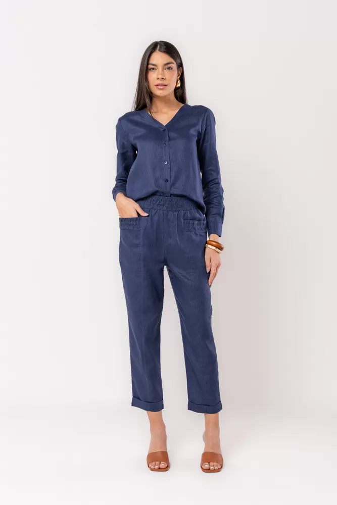 Hidrogênio - NAVY LINEN SHIRT - 20525004 Hidrogênio - NAVY LINEN SHIRT - 20525004