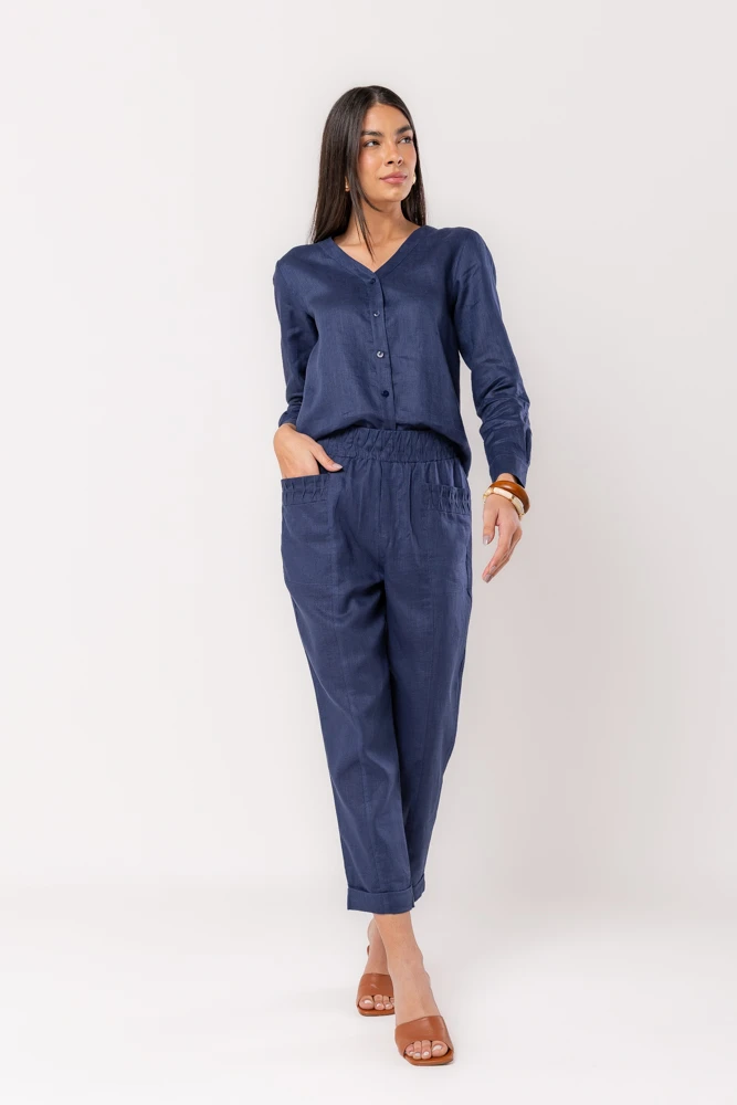 Hidrogênio - NAVY LINEN SHIRT - 20525004 Hidrogênio - NAVY LINEN SHIRT - 20525004