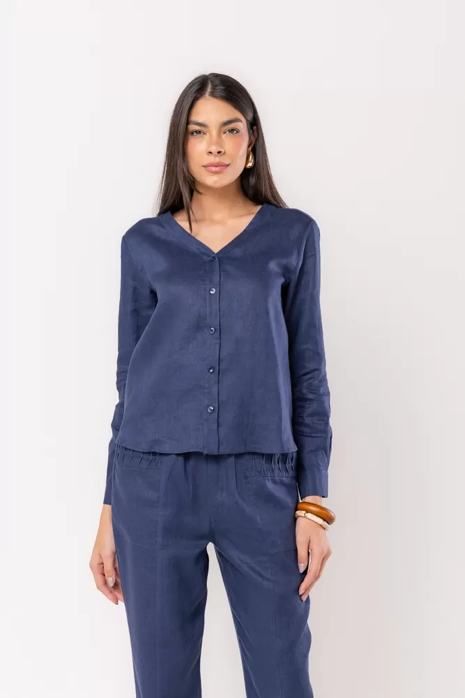 Hidrogênio - NAVY LINEN SHIRT - 20525004 Hidrogênio - NAVY LINEN SHIRT - 20525004