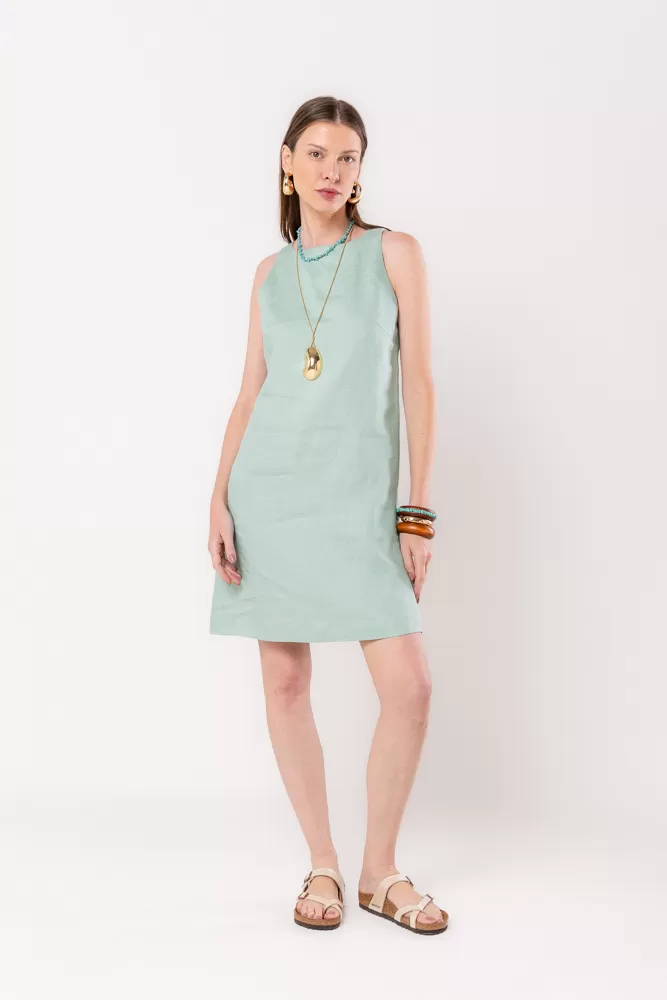 Hidrogênio - PEPPERMINT LINEN EVASE MIDI DRESS - 20540591 Hidrogênio - PEPPERMINT LINEN EVASE MIDI DRESS - 20540591