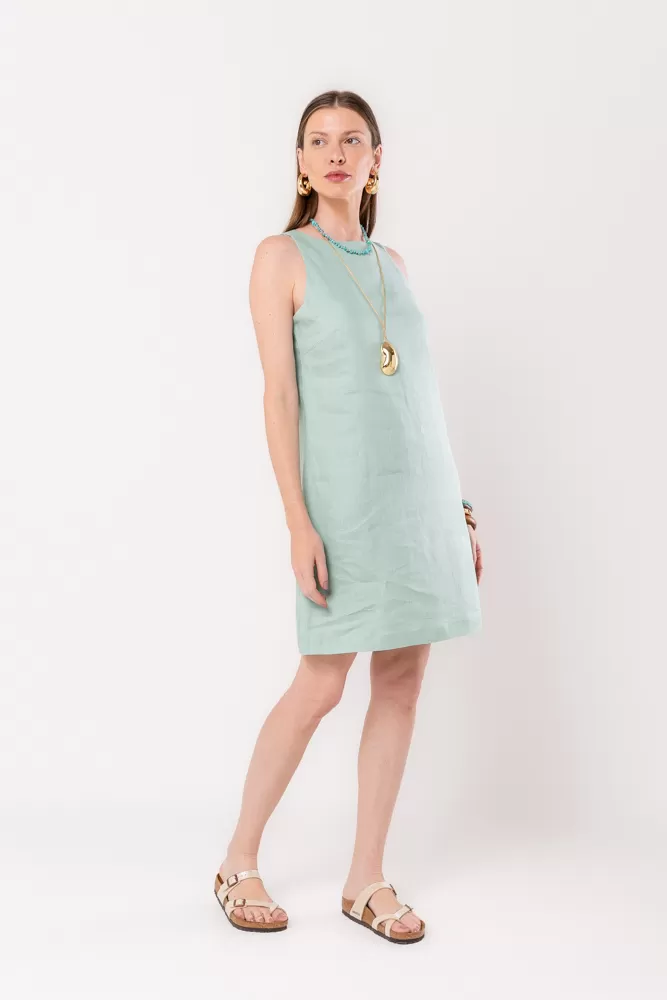 Hidrogênio - PEPPERMINT LINEN EVASE MIDI DRESS - 20540591 Hidrogênio - PEPPERMINT LINEN EVASE MIDI DRESS - 20540591