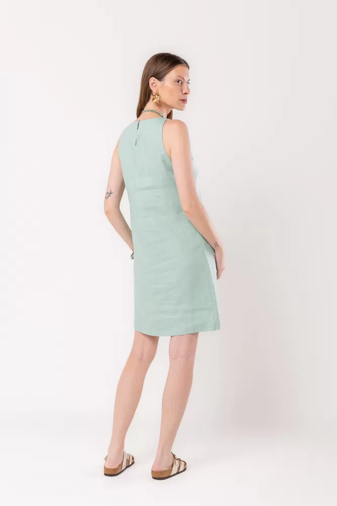 Hidrogênio - PEPPERMINT LINEN EVASE MIDI DRESS - 20540591 Hidrogênio - PEPPERMINT LINEN EVASE MIDI DRESS - 20540591