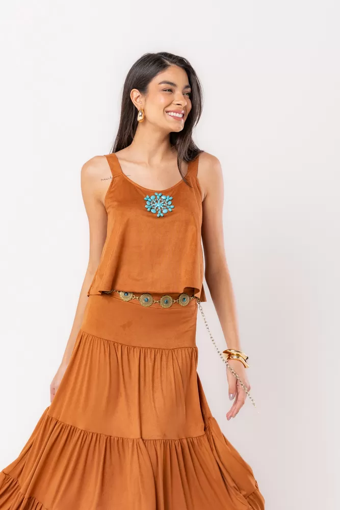 Hidrogênio - LONG SKIRT 3 MARIAS SUEDE ANGELIM - 20528598 Hidrogênio - LONG SKIRT 3 MARIAS SUEDE ANGELIM - 20528598