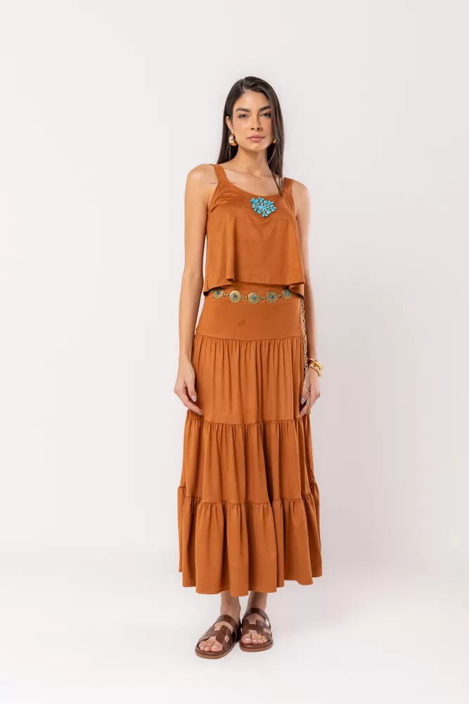Hidrogênio - LONG SKIRT 3 MARIAS SUEDE ANGELIM - 20528598 Hidrogênio - LONG SKIRT 3 MARIAS SUEDE ANGELIM - 20528598