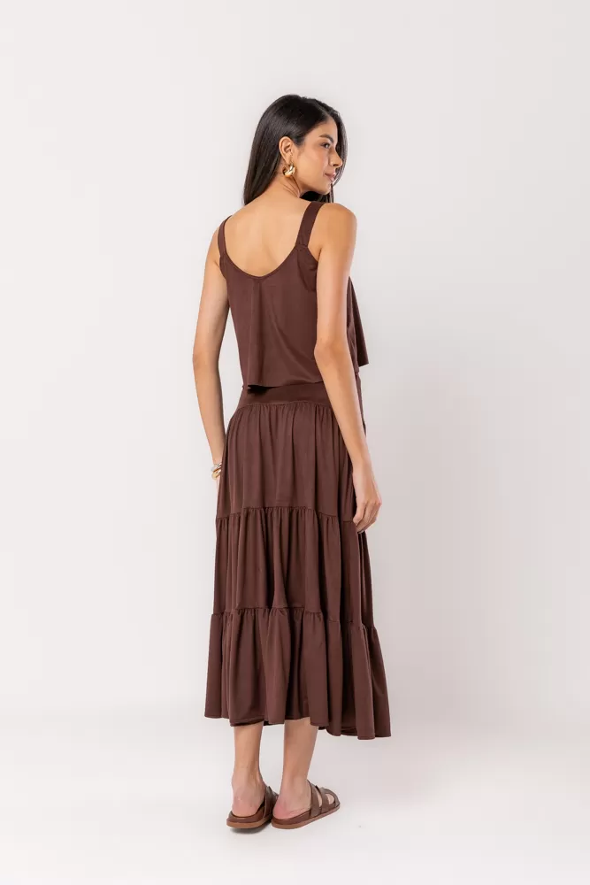 Hidrogênio - 3 MARIAS LONG SKIRT CHOCOLATE SUEDE - 20528032 Hidrogênio - 3 MARIAS LONG SKIRT CHOCOLATE SUEDE - 20528032