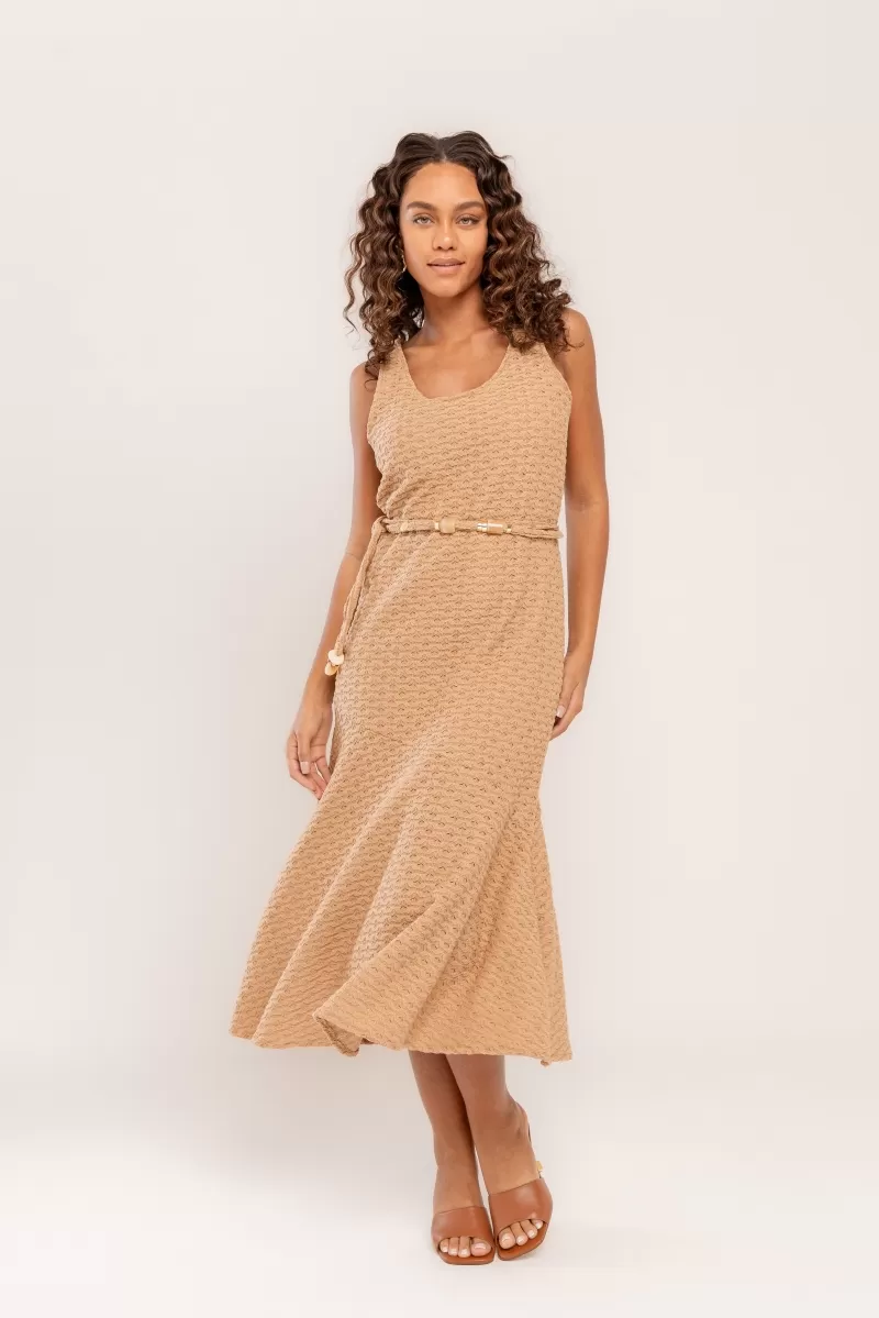 Hidrogênio - MIDI DRESS WITH PAÇOCA RUFFLE - 20523600 Hidrogênio - MIDI DRESS WITH PAÇOCA RUFFLE - 20523600