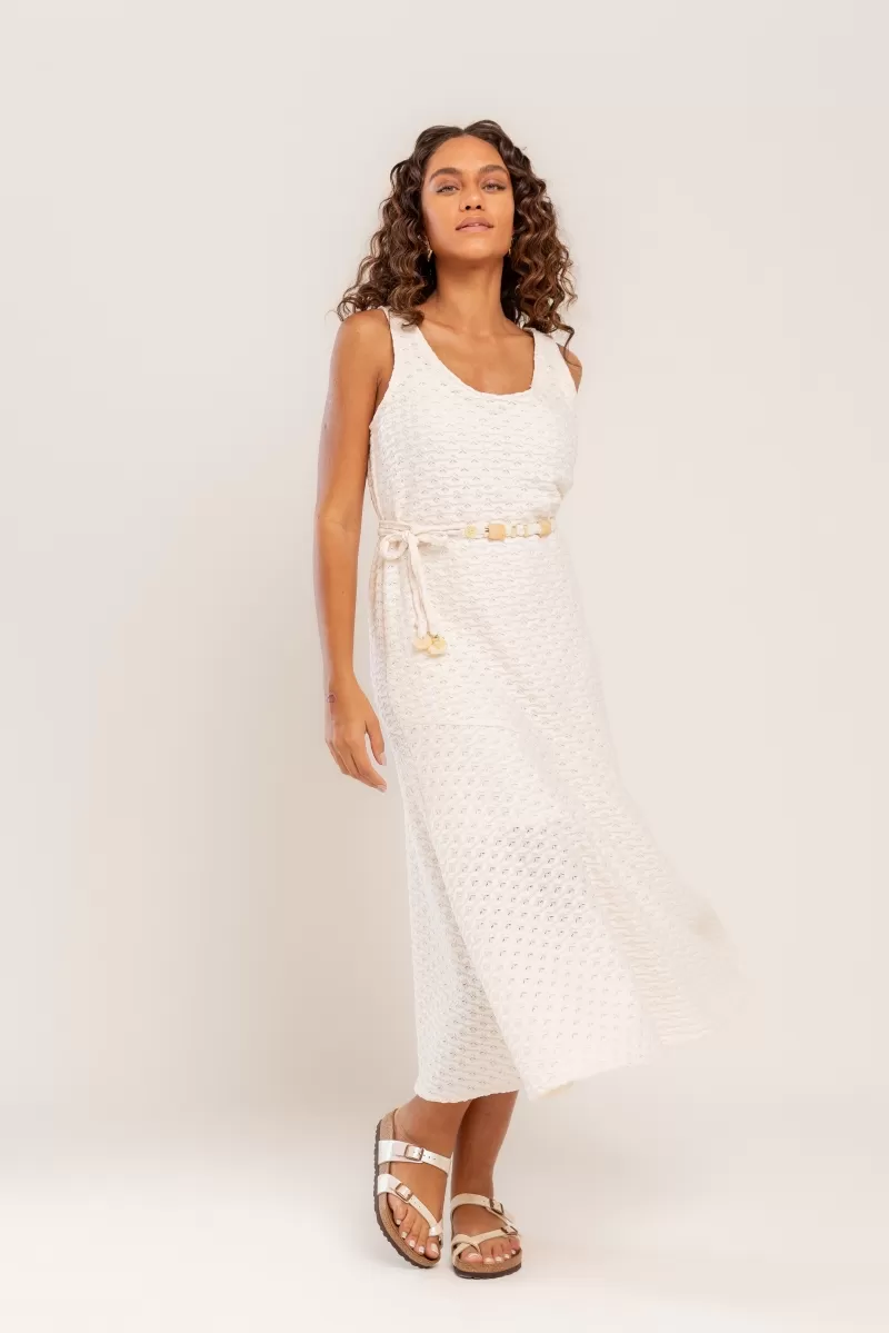 Hidrogênio - OFF-WHITE RUFFLE MIDI DRESS - 20523018 Hidrogênio - OFF-WHITE RUFFLE MIDI DRESS - 20523018