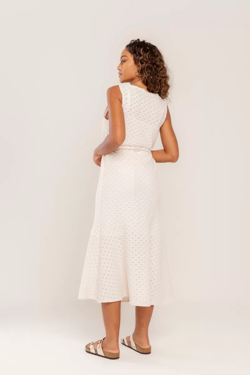 Hidrogênio - OFF-WHITE RUFFLE MIDI DRESS - 20523018 Hidrogênio - OFF-WHITE RUFFLE MIDI DRESS - 20523018