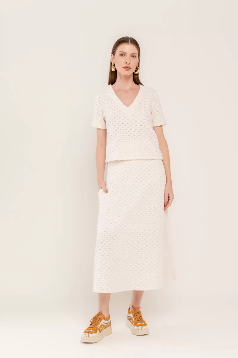 Hidrogênio - OFF-WHITE V-NECK BLOUSE - 20466018 Hidrogênio - OFF-WHITE V-NECK BLOUSE - 20466018