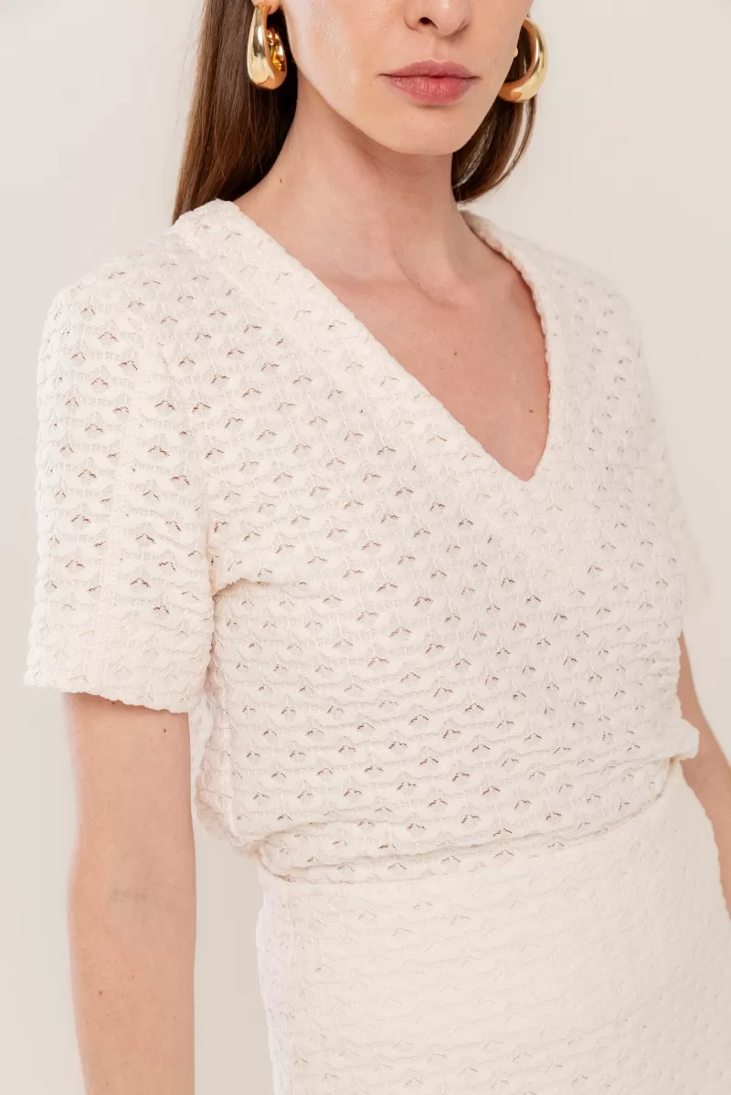Hidrogênio - OFF-WHITE V-NECK BLOUSE - 20466018 Hidrogênio - OFF-WHITE V-NECK BLOUSE - 20466018