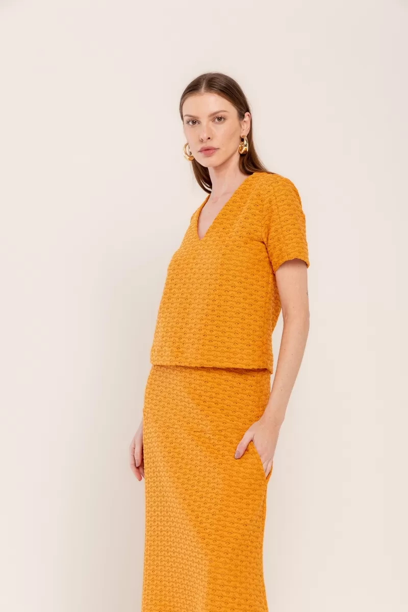 Hidrogênio - PUMPKIN V-NECK BLOUSE - 20466588 Hidrogênio - PUMPKIN V-NECK BLOUSE - 20466588