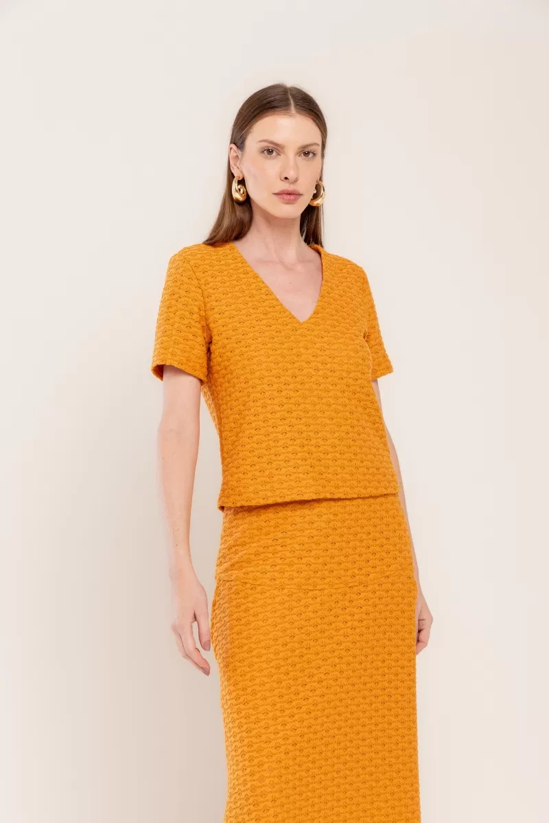 Hidrogênio - PUMPKIN V-NECK BLOUSE - 20466588 Hidrogênio - PUMPKIN V-NECK BLOUSE - 20466588