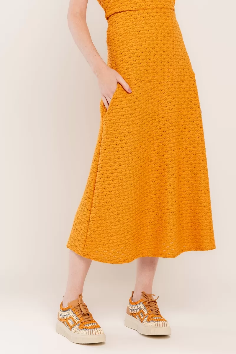 Hidrogênio - PUMPKIN LACE FLARE MIDI SKIRT - 20468588 Hidrogênio - PUMPKIN LACE FLARE MIDI SKIRT - 20468588
