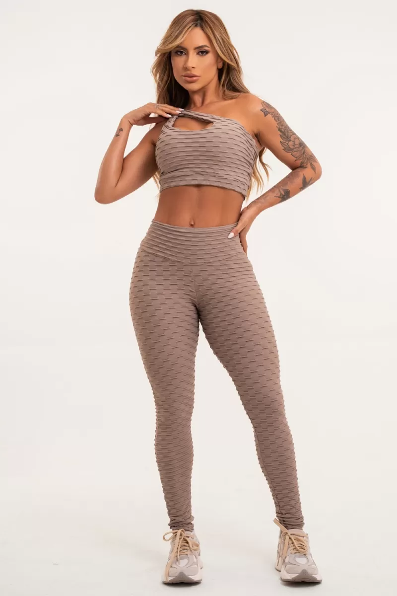 ZNG - Khaki brocade leggings - CIG858