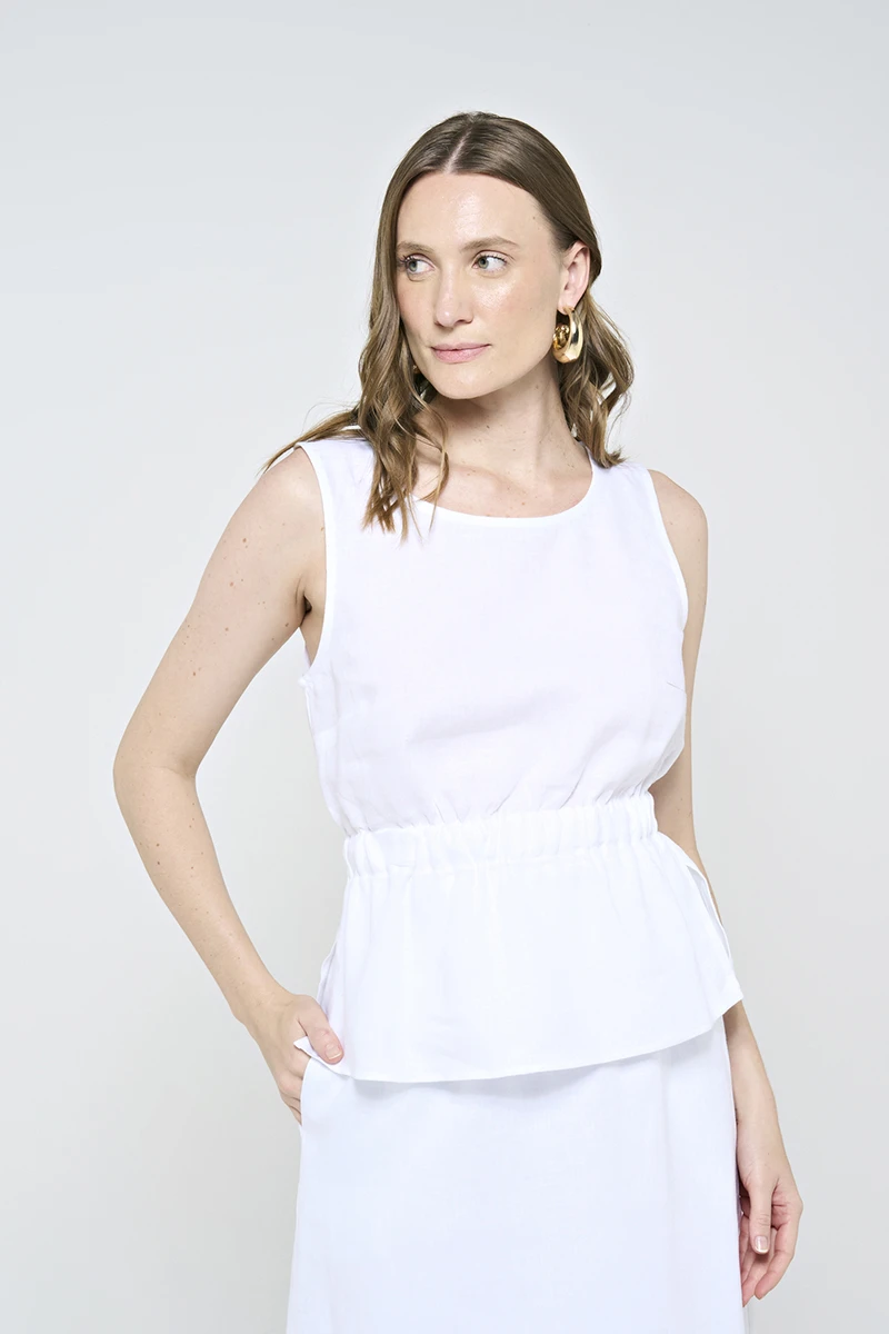 Hidrogênio - Wide elastic white tank top - 20558002 Hidrogênio - Wide elastic white tank top - 20558002