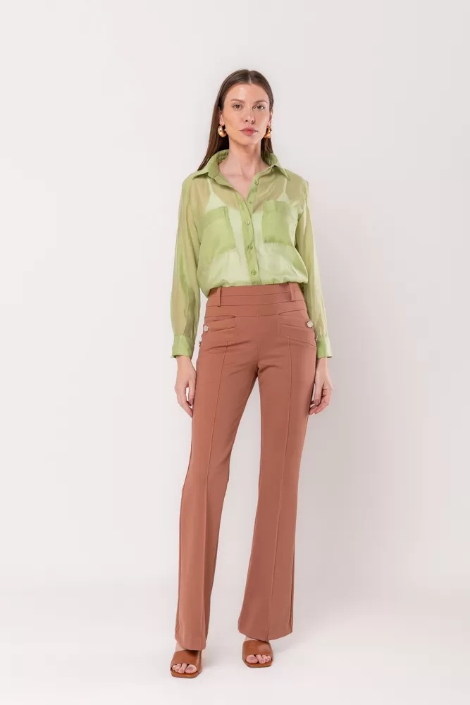Hidrogênio - Flare pants with blackberry chocolate lapels - 20359032 Hidrogênio - Flare pants with blackberry chocolate lapels - 20359032