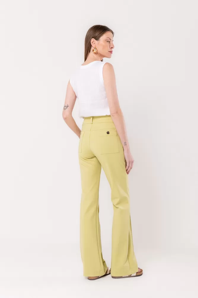 Hidrogênio - Flare pants with light green blackberry lapels - 20359462 Hidrogênio - Flare pants with light green blackberry lapels - 20359462