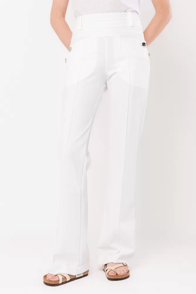 Hidrogênio - Flare pants with lapels in off-white, blackberry - 20359018 Hidrogênio - Flare pants with lapels in off-white, blackberry - 20359018