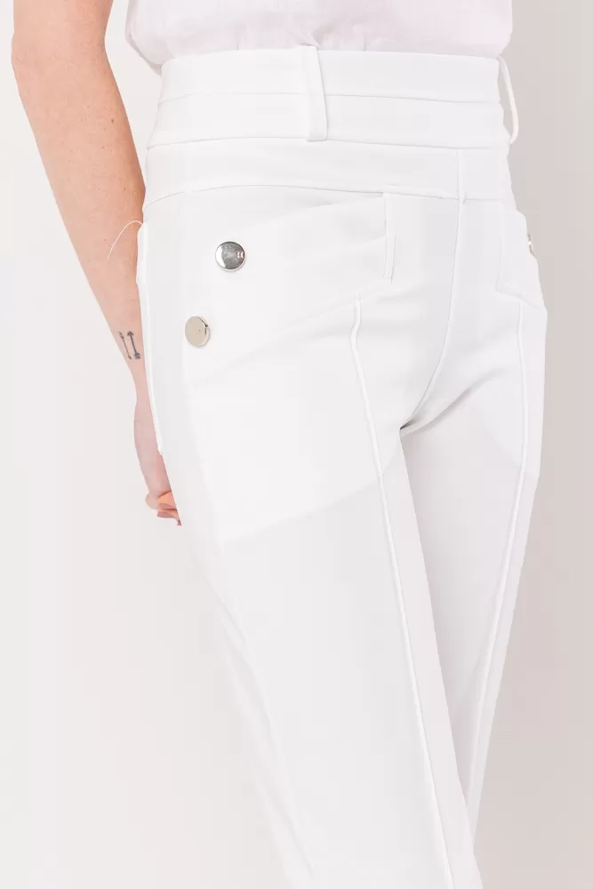 Hidrogênio - Flare pants with lapels in off-white, blackberry - 20359018 Hidrogênio - Flare pants with lapels in off-white, blackberry - 20359018