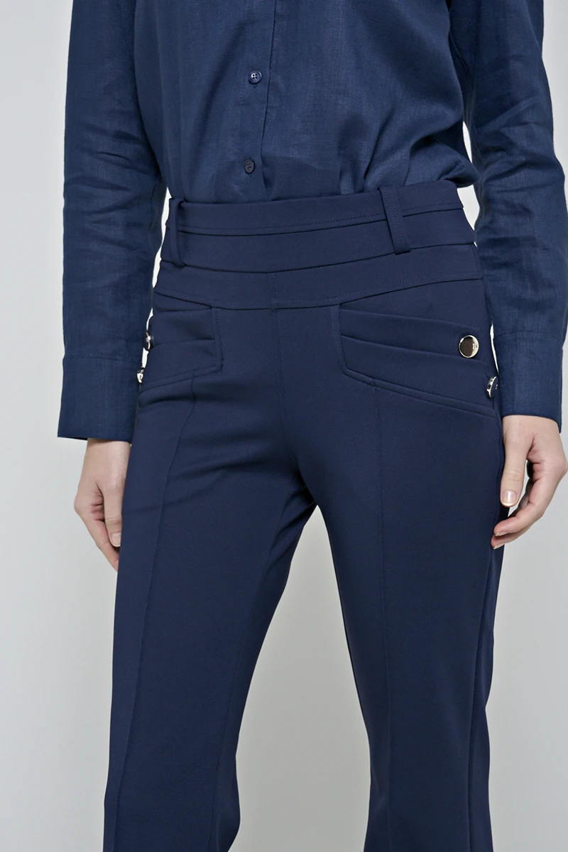 Hidrogênio - NAVY BLACKBERRY FLARE PANTS WITH LAPELS - 20359004 Hidrogênio - NAVY BLACKBERRY FLARE PANTS WITH LAPELS - 20359004