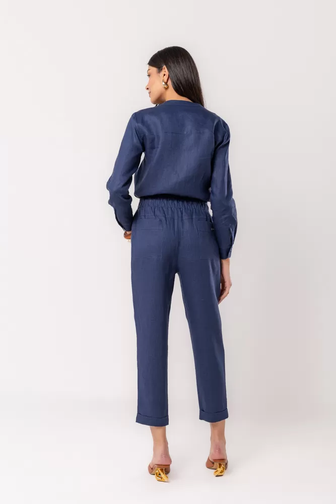 Hidrogênio - VIVI NAVY PANTS WITH POCKETS AND PLEATS - 20347004 Hidrogênio - VIVI NAVY PANTS WITH POCKETS AND PLEATS - 20347004