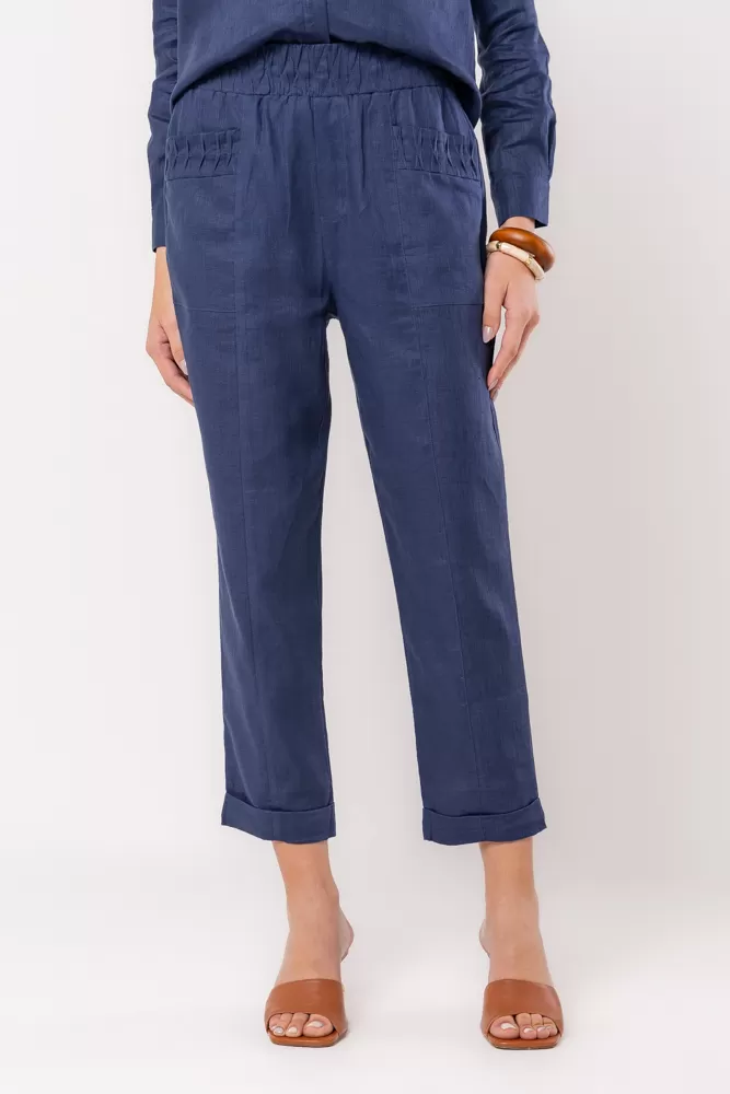 Hidrogênio - VIVI NAVY PANTS WITH POCKETS AND PLEATS - 20347004 Hidrogênio - VIVI NAVY PANTS WITH POCKETS AND PLEATS - 20347004