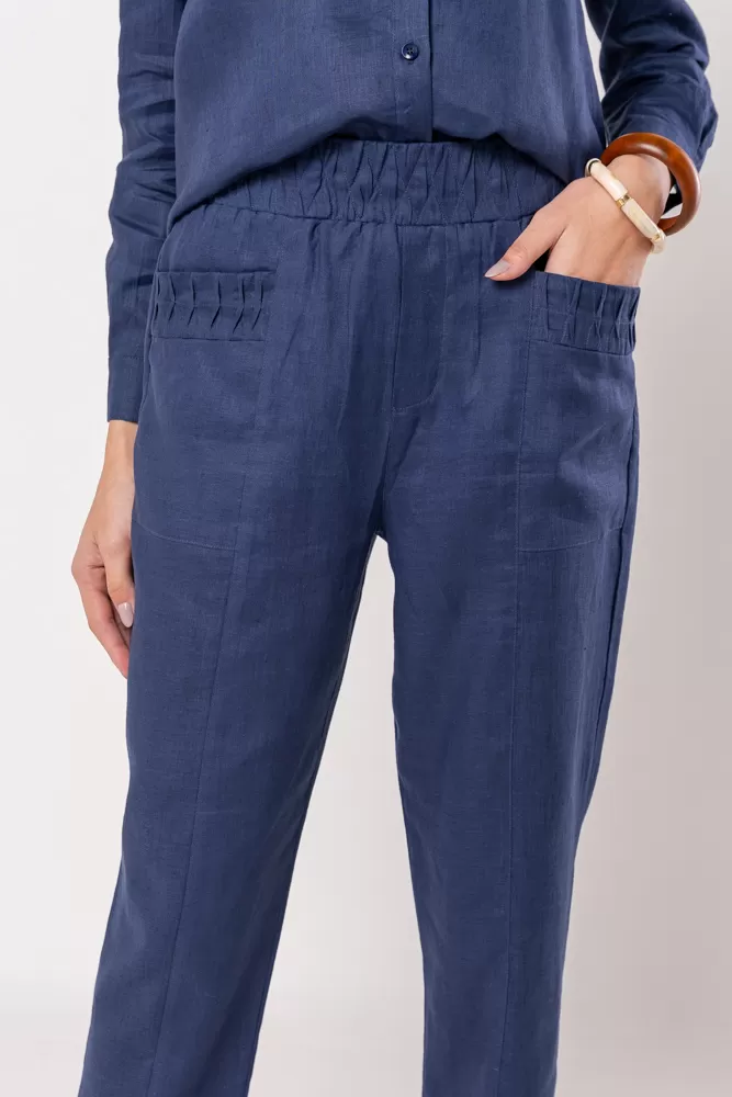 Hidrogênio - VIVI NAVY PANTS WITH POCKETS AND PLEATS - 20347004 Hidrogênio - VIVI NAVY PANTS WITH POCKETS AND PLEATS - 20347004