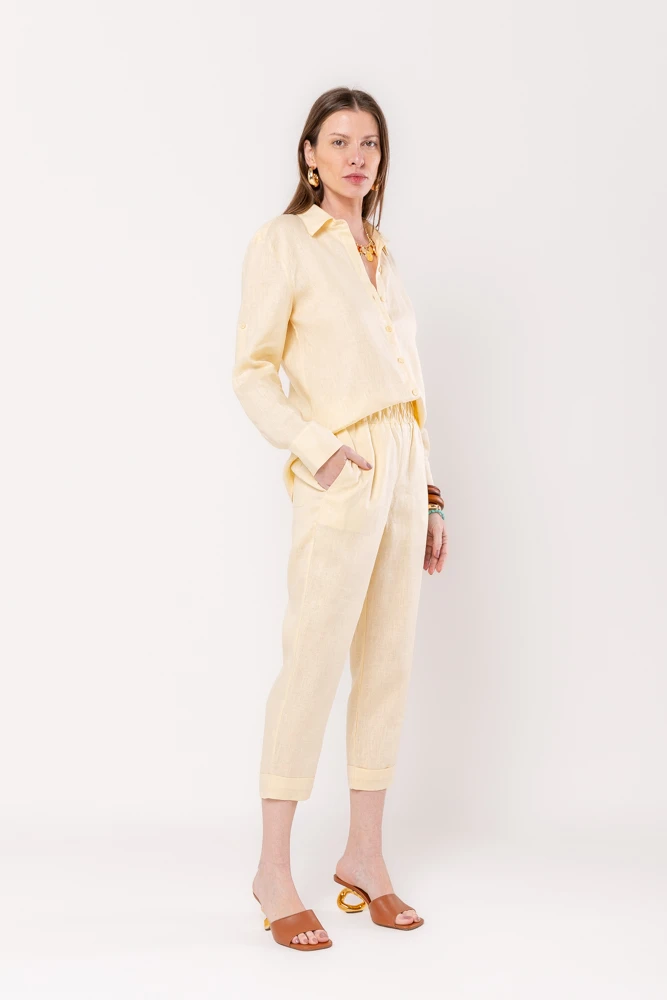 Hidrogênio - CARROT POLIANA PANTS 100% LINEN TERRA - 19886332 Hidrogênio - CARROT POLIANA PANTS 100% LINEN TERRA - 19886332