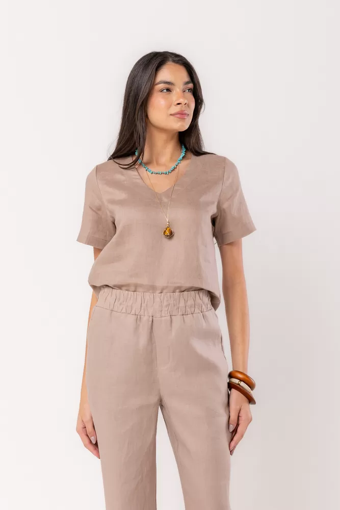 Hidrogênio - CARROT POLIANA PANTS 100% LINEN GROOT - 19886586 Hidrogênio - CARROT POLIANA PANTS 100% LINEN GROOT - 19886586