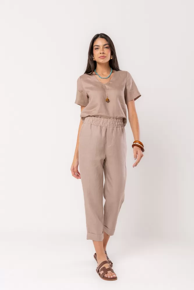 Hidrogênio - CARROT POLIANA PANTS 100% LINEN GROOT - 19886586 Hidrogênio - CARROT POLIANA PANTS 100% LINEN GROOT - 19886586