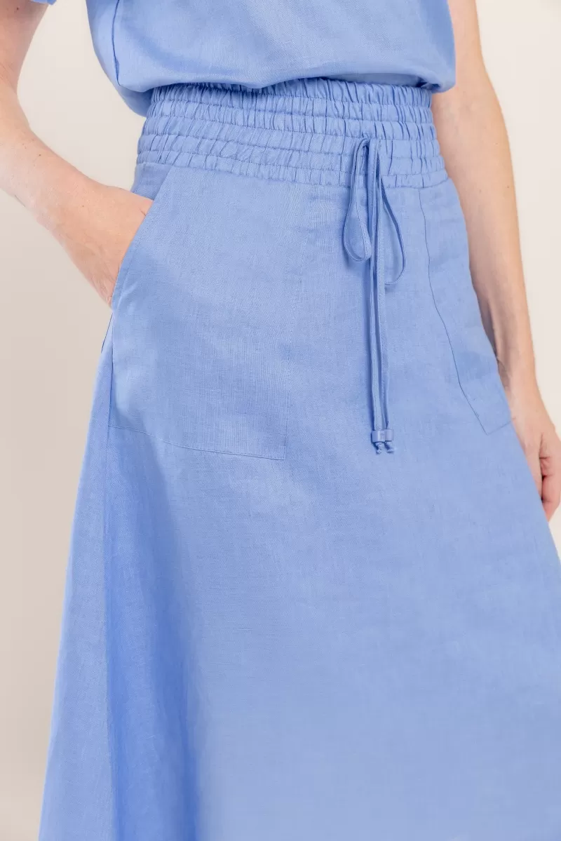 Hidrogênio - EVASE MIDI SKIRT 100% PACIFIC LINEN - 19800581