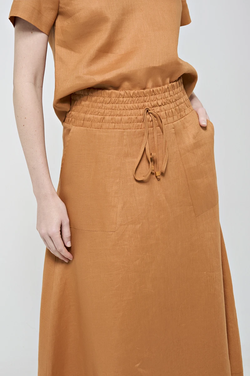 Hidrogênio - EVASE MIDI SKIRT 100% GUARANA LINEN - 19800573 Hidrogênio - EVASE MIDI SKIRT 100% GUARANA LINEN - 19800573