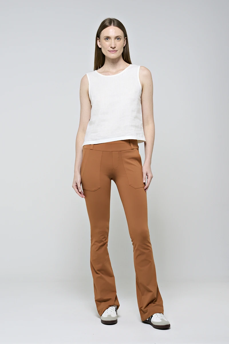 Hidrogênio - ANA CAROLINA TERRA FLARE PANTS WITH TOPSTITCHING LINE - 19460332
