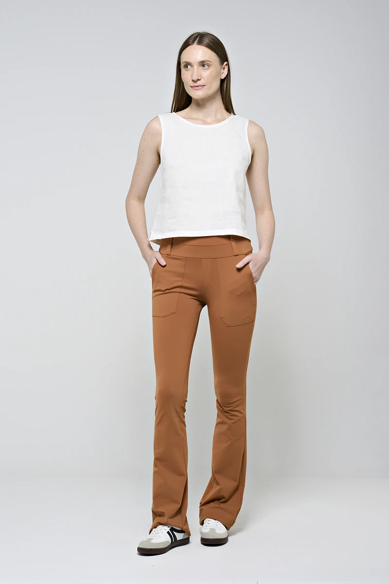 Hidrogênio - ANA CAROLINA TERRA FLARE PANTS WITH TOPSTITCHING LINE - 19460332
