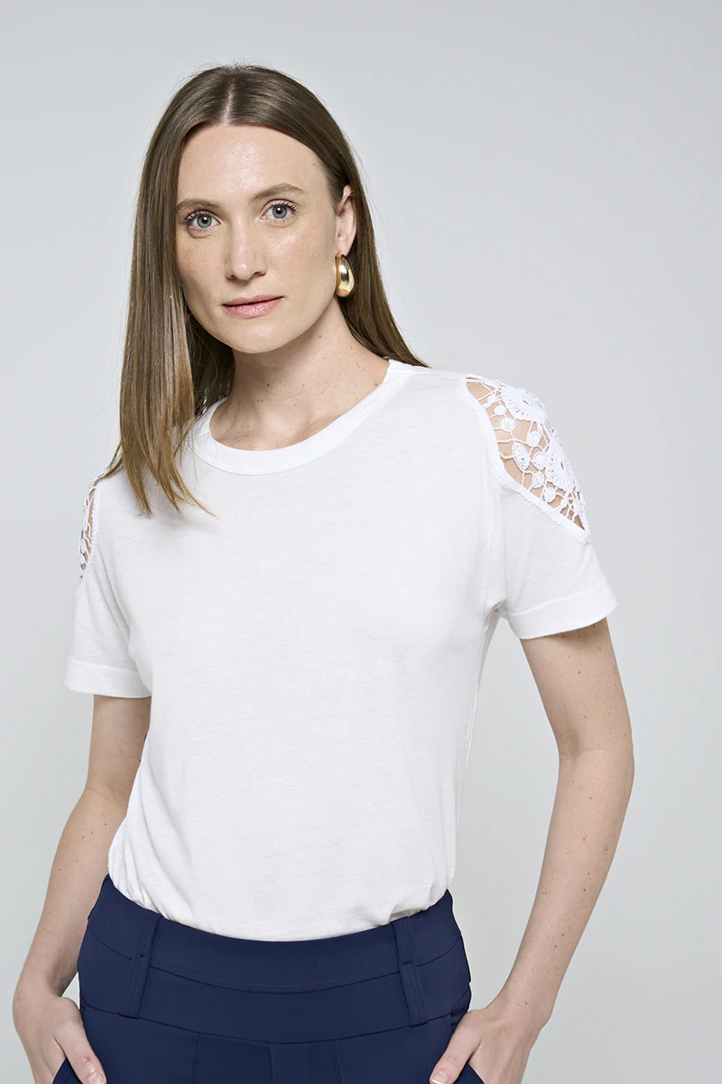 Hidrogênio - WHITE LACE T-SHIRT - 20538002