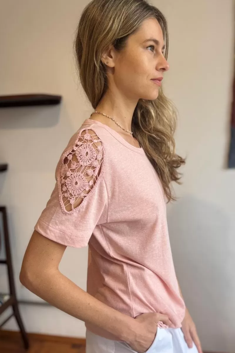 Hidrogênio - SALMON LACE T-SHIRT - 20538491 Hidrogênio - SALMON LACE T-SHIRT - 20538491