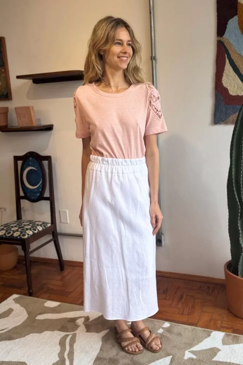 Hidrogênio - SALMON LACE T-SHIRT - 20538491 Hidrogênio - SALMON LACE T-SHIRT - 20538491