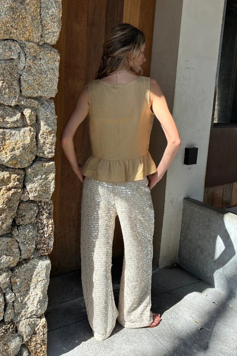 Hidrogênio - CALÇA RETA PAETE ELAINE CRU - 20549012 Hidrogênio - CALÇA RETA PAETE ELAINE CRU - 20549012