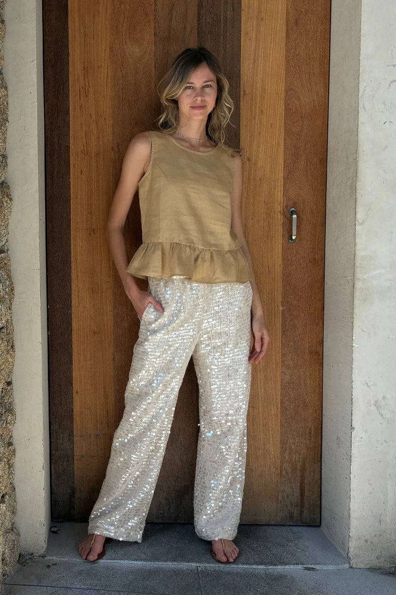 Hidrogênio - CALÇA RETA PAETE ELAINE CRU - 20549012 Hidrogênio - CALÇA RETA PAETE ELAINE CRU - 20549012