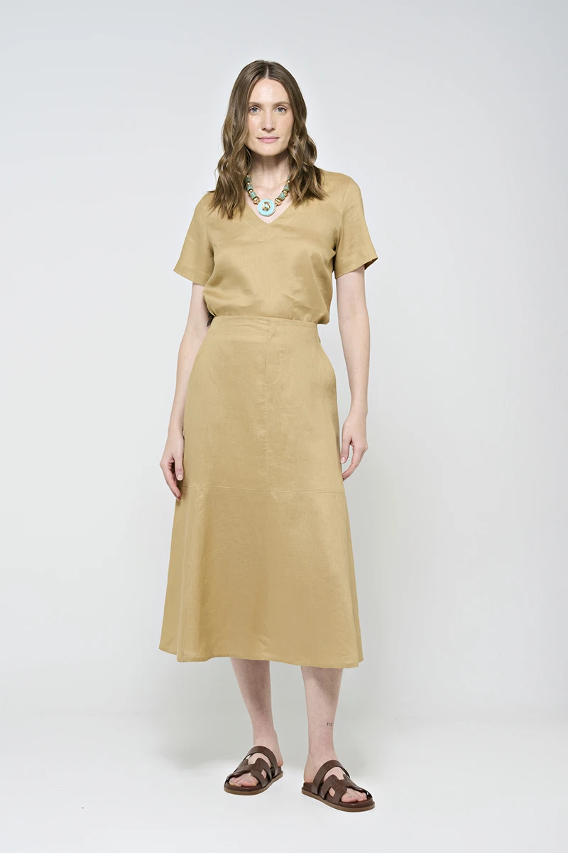 Hidrogênio - MIDI SKIRT WITH LINEN GANGURU RING - 20447580 Hidrogênio - MIDI SKIRT WITH LINEN GANGURU RING - 20447580