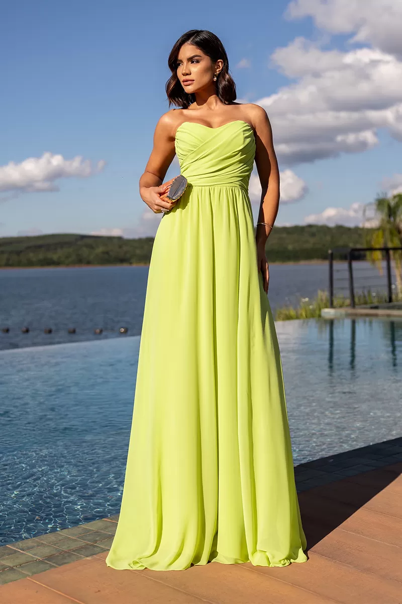 Dot Clothing - Dress Dot Clothing Athena Longo C/ Cape Lima - 2806VERDE Dot Clothing - Dress Dot Clothing Athena Longo C/ Cape Lima - 2806VERDE