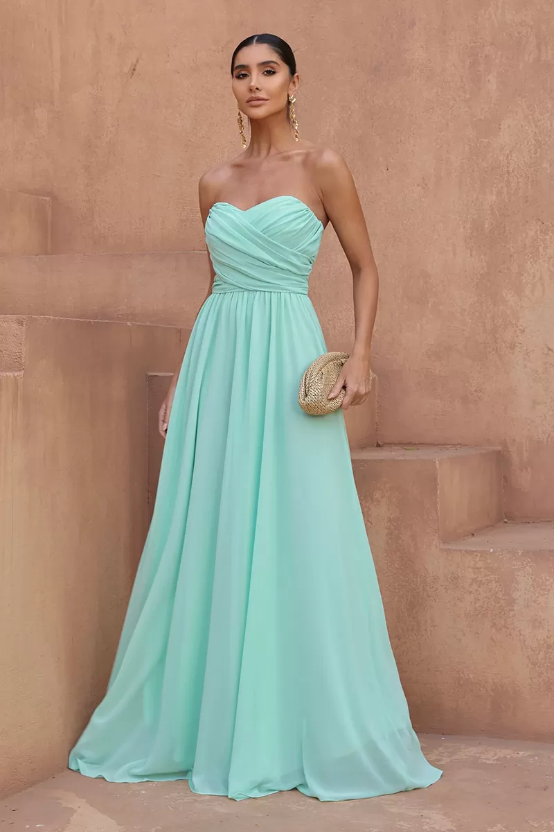 Dot Clothing - Dot Clothing Athena Long Dress with Mint Cap - 2806VERDEMT
