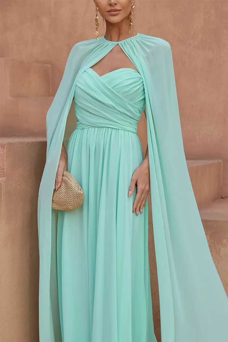 Dot Clothing - Dot Clothing Athena Long Dress with Mint Cap - 2806VERDEMT