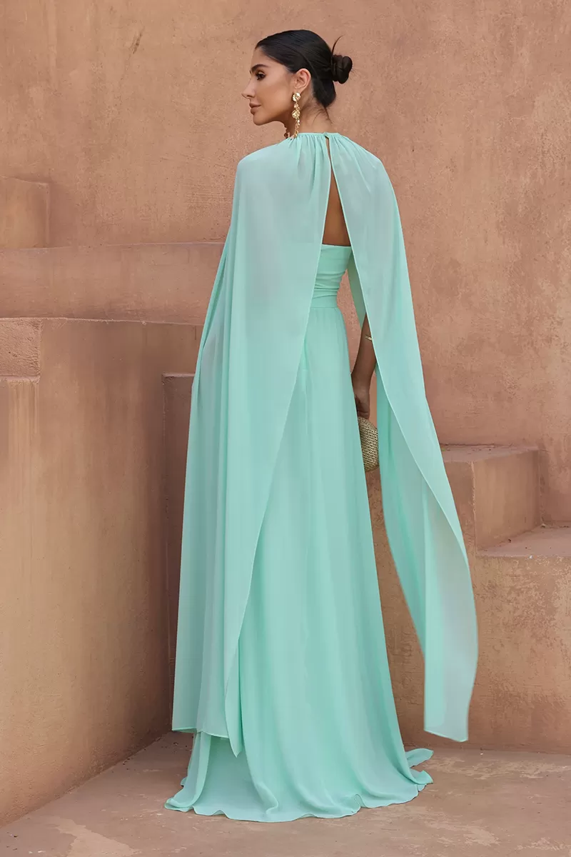 Dot Clothing - Dot Clothing Athena Long Dress with Mint Cap - 2806VERDEMT