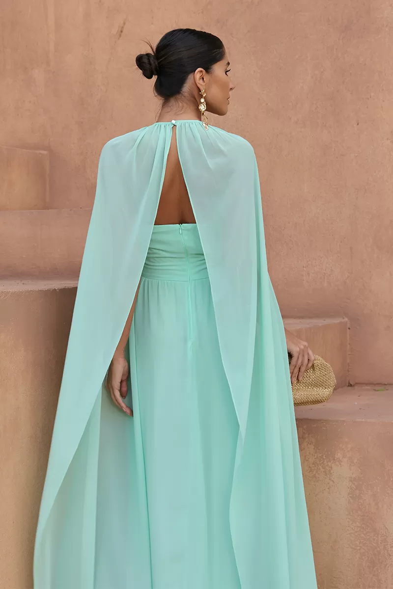 Dot Clothing - Dot Clothing Athena Long Dress with Mint Cap - 2806VERDEMT