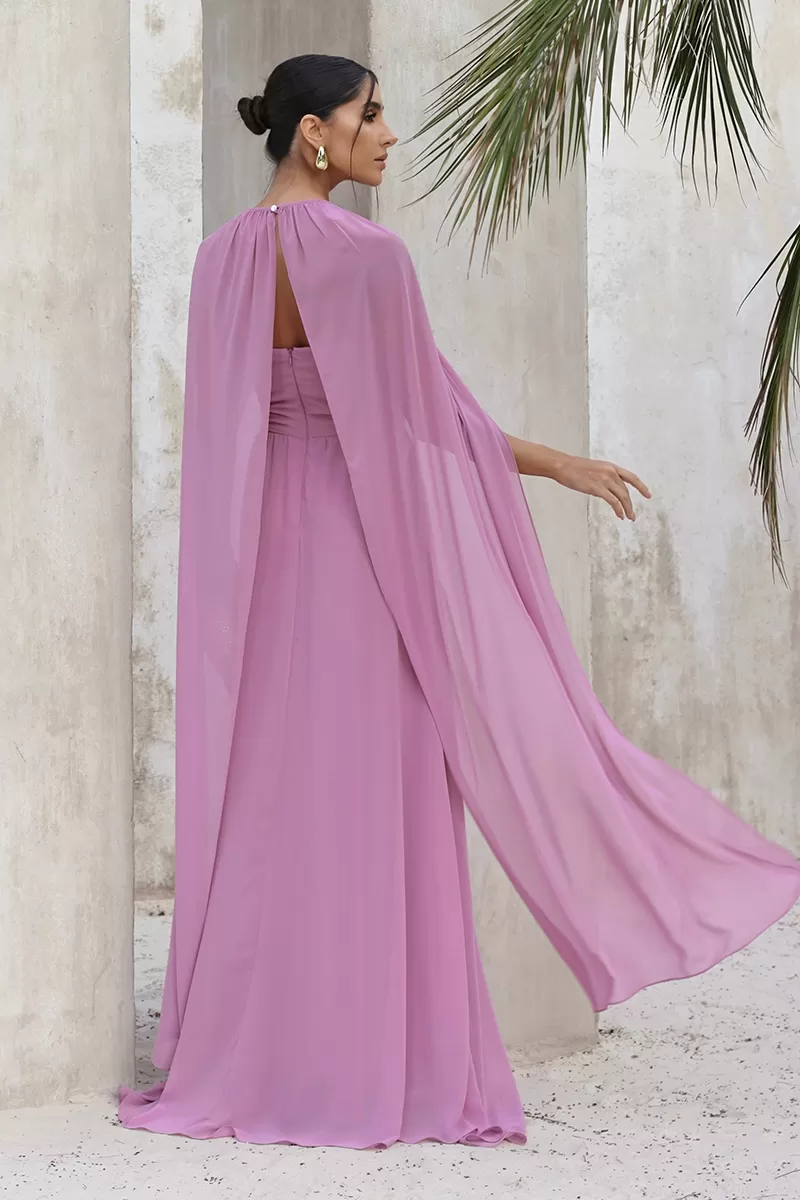 Dot Clothing - Dress Dot Clothing Athena Long W/ Cover Pink - 2806ROSA Dot Clothing - Dress Dot Clothing Athena Long W/ Cover Pink - 2806ROSA