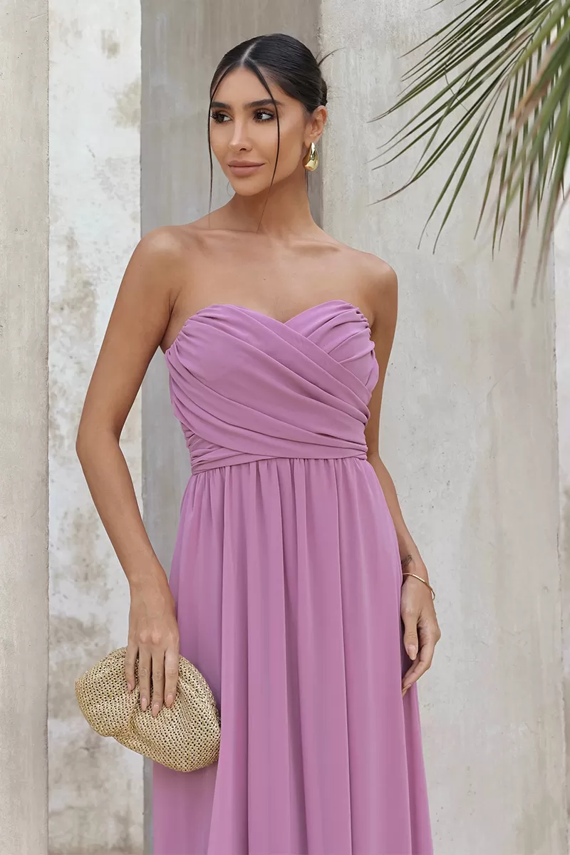 Dot Clothing - Dress Dot Clothing Athena Long W/ Cover Pink - 2806ROSA Dot Clothing - Dress Dot Clothing Athena Long W/ Cover Pink - 2806ROSA