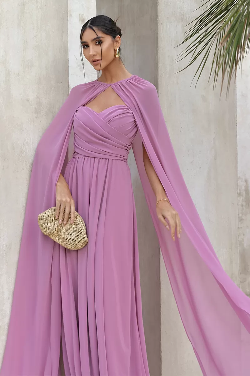 Dot Clothing - Dress Dot Clothing Athena Long W/ Cover Pink - 2806ROSA Dot Clothing - Dress Dot Clothing Athena Long W/ Cover Pink - 2806ROSA
