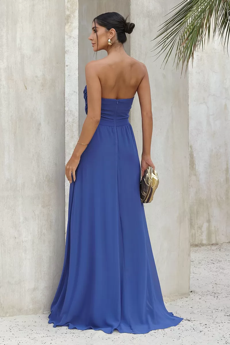 Dot Clothing - Dress Dot Clothing Athena Longo W/ Blue Cape - 2806AZUL